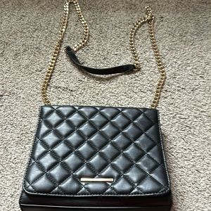 Aldo Crossbody black bag with gold chain